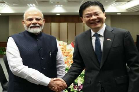 Meeting between Prime Minister Narendra Modi and Singapore Prime Minister Lawrence Wong, Prime Minister Wong formally welcomed Prime Minister Modi at the Parliament House