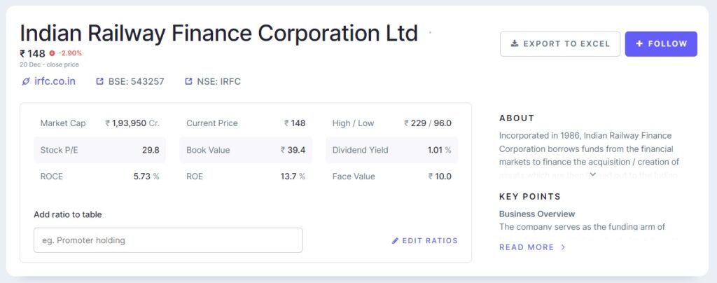 IRFC Share Price Target 2025