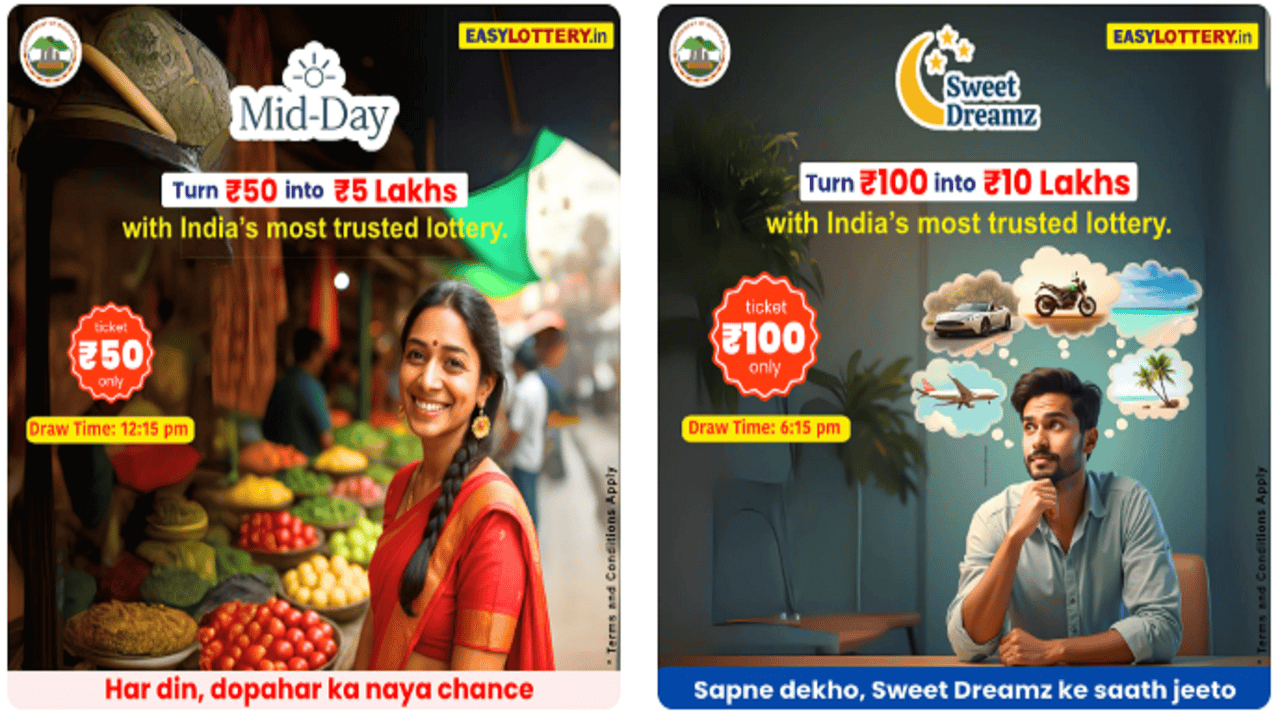 Meghalaya State Lottery Midday and Sweet Dreamz Lottery